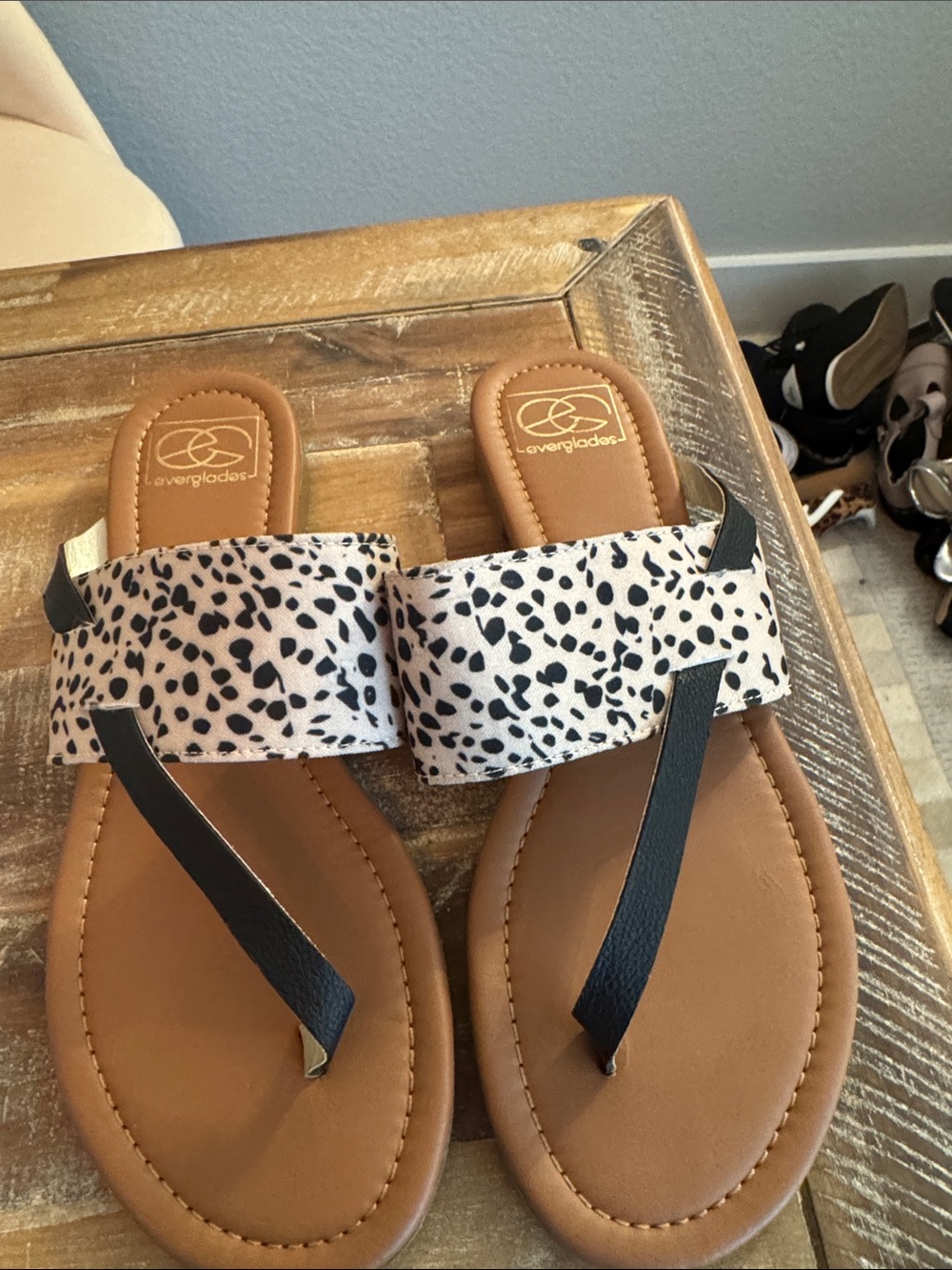 Report Dalmatian-Print Slide Sandals - Cream & Black